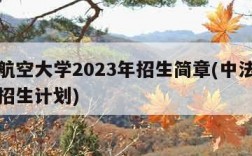 中法航空大学2023年招生简章(中法航空大学招生计划)