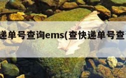 查快递单号查询ems(查快递单号查询EMS)