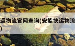 安能快运物流官网查询(安能快运物流单号查询电话)