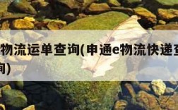 申通e物流运单查询(申通e物流快递查询单号查询)