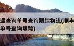 顺丰速运查询单号查询跟踪物流(顺丰快递查询物流单号查询跟踪)