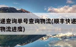 顺风快递查询单号查询物流(顺丰快递查询单号查询物流进度)