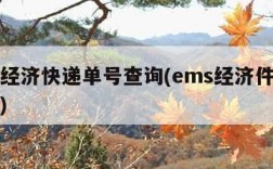 ems经济快递单号查询(ems经济件查询单号)