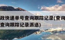 中国邮政快递单号查询跟踪记录(查询邮政快递单号查询跟踪记录派送)