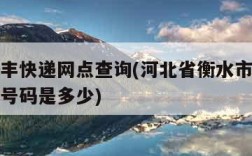 衡水顺丰快递网点查询(河北省衡水市顺丰快递电话号码是多少)