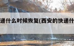 西安快递什么时候恢复(西安的快递什么时候复工)